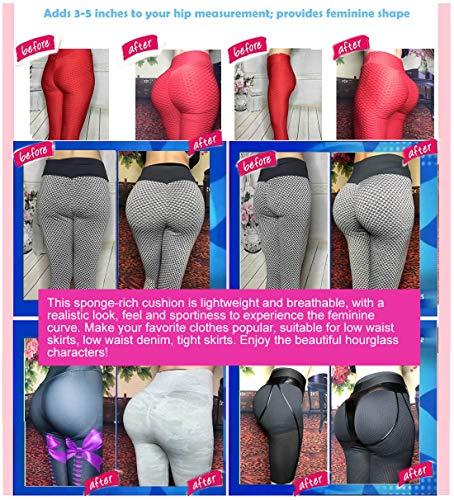 BIMEI New 2PS Sponge Padded Women Butt Hip Up Padded Enhancer (L, Sexy self-Adhesive Black)