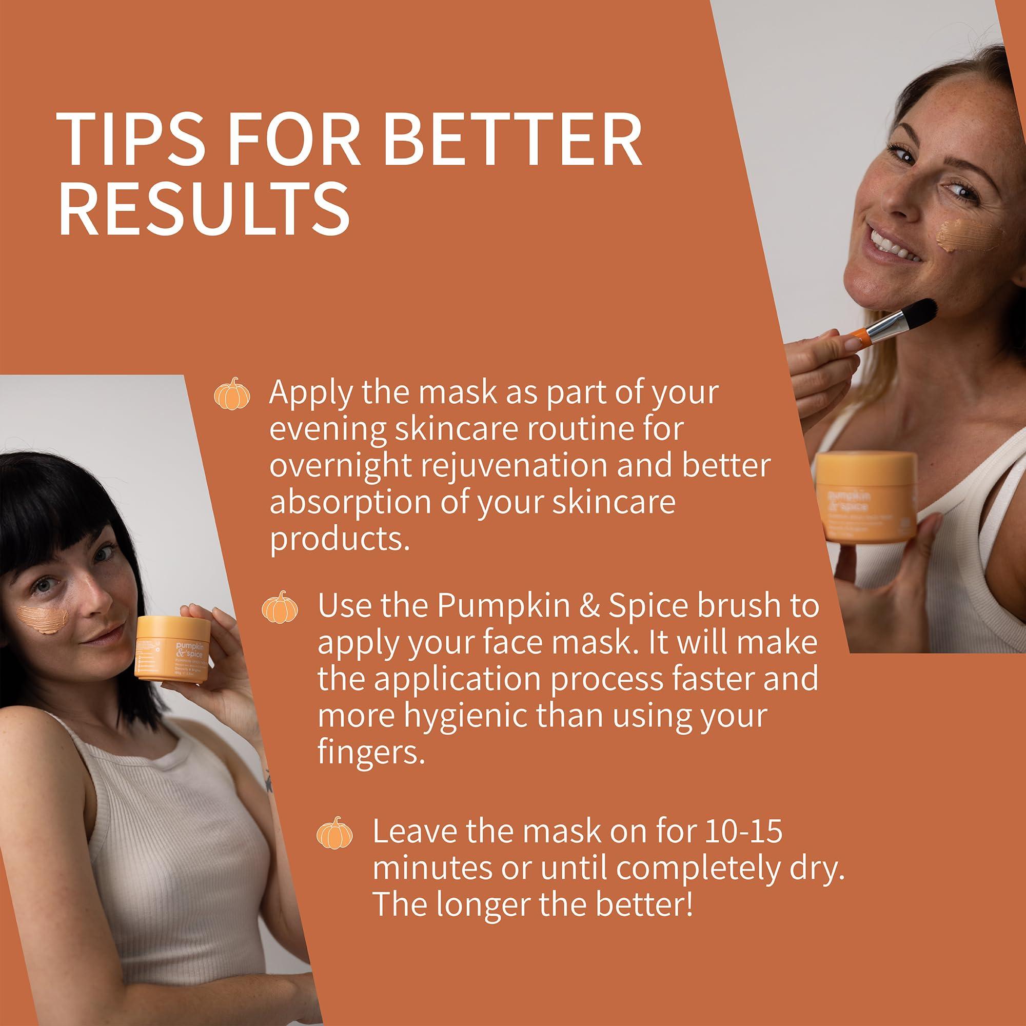 Pumpkin And Spice Pumpkin Spice Clay Enzyme Facial Mask | Removes Pimples, Minimizes Pores, Blackheads, Wrinkles, Breakouts | Hydrates, Tightens, Brightens | Organic Pumpkin Seed Oil Dermal Body Purifying | 50g