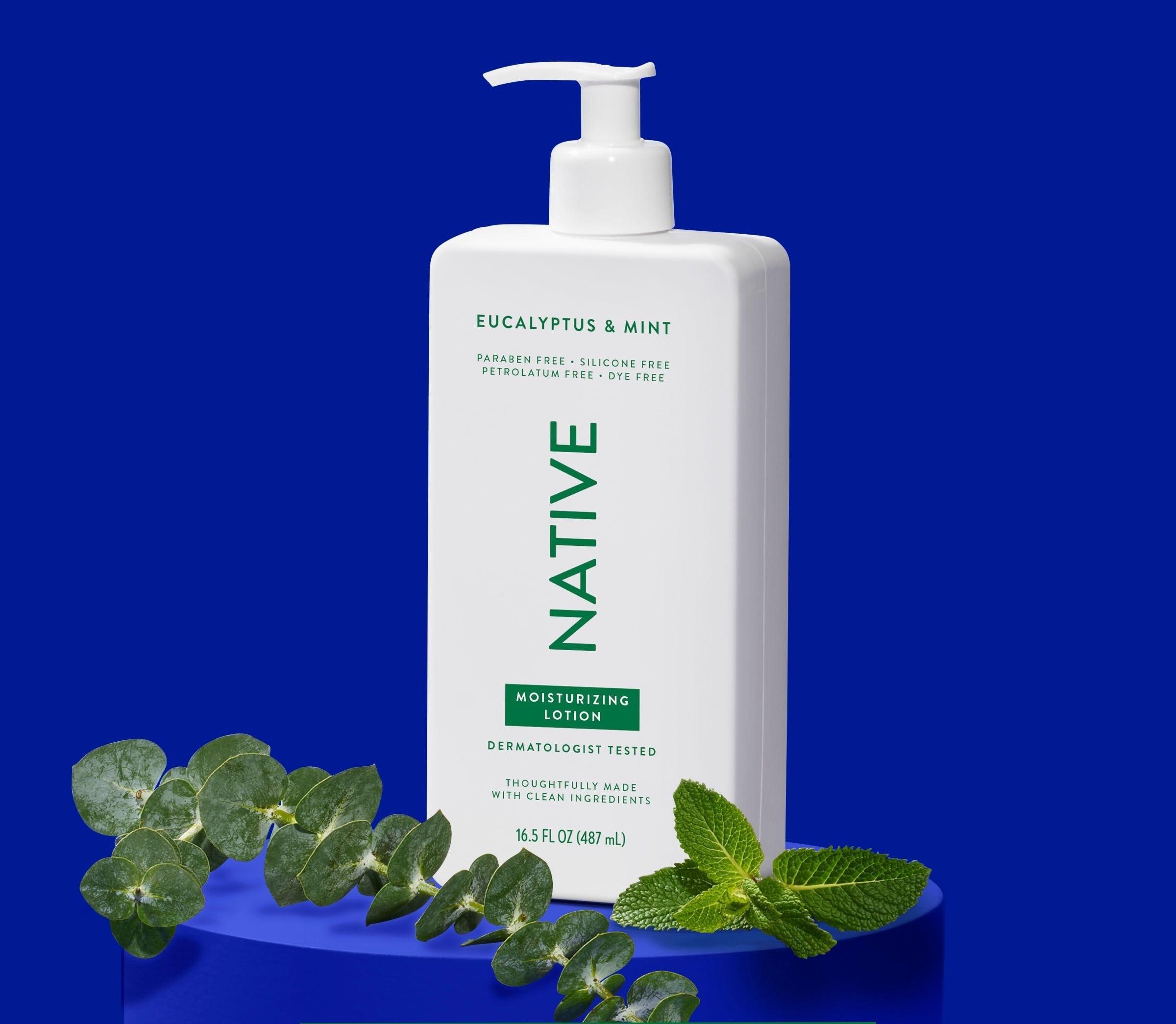 Native Native Body Lotion Contains Naturally Derived Plant-Based Moisturizers for Women and Men | Restores Dry Skin, Eucalyptus & Mint, 16.5 fl oz