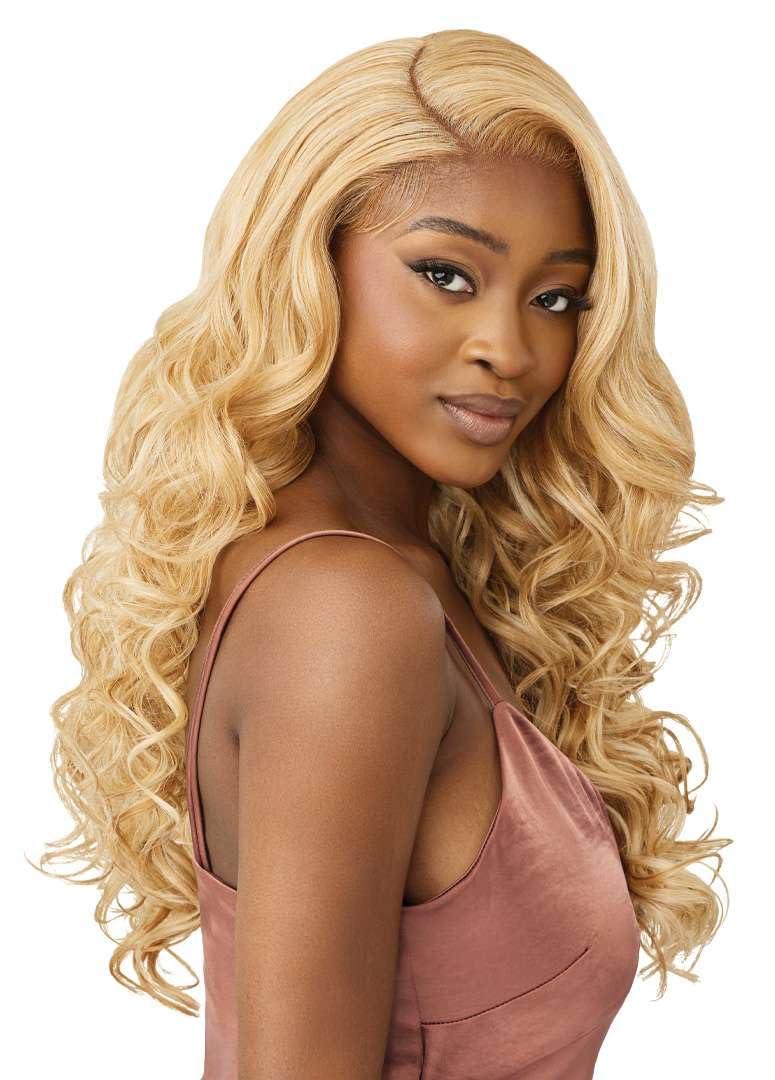 Outre Outre 5X5 Lace Closure Wig - Human Hair Blend - Glam Curls 24\" (GINGER COPPER KISS)