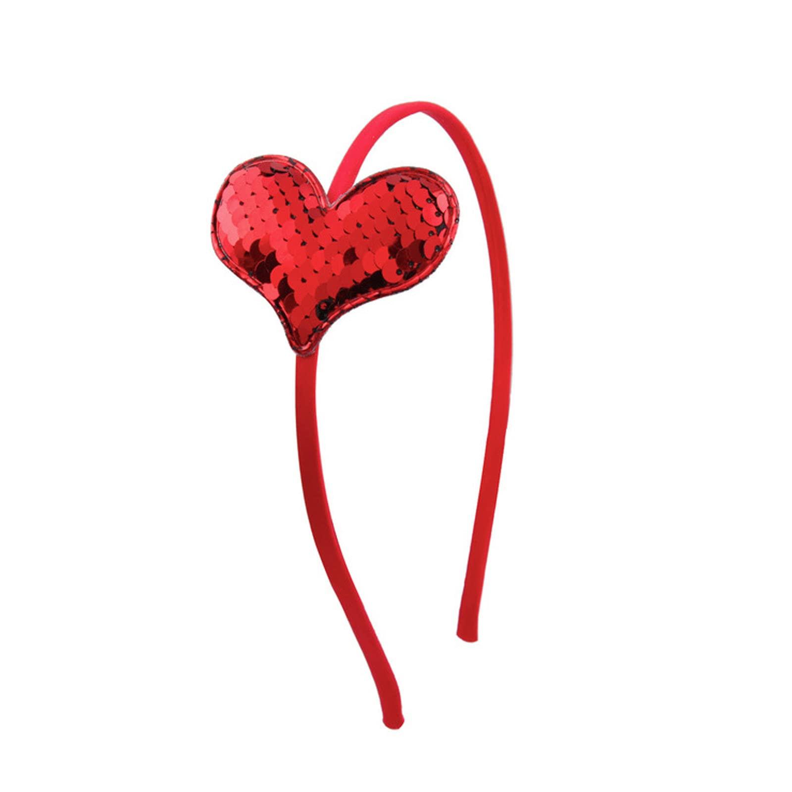 Soochat Soochat Glitter Heart Head Bopper Headband, Sequin Love Heart Headbands for Valentines Day Hair Accessories