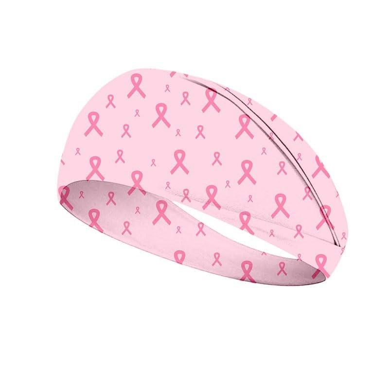BBTDIN Breast Cancer Awareness Turban Headband Breast Cancer Awareness Pink Ribbon Headwear BCA10 (Set-B)