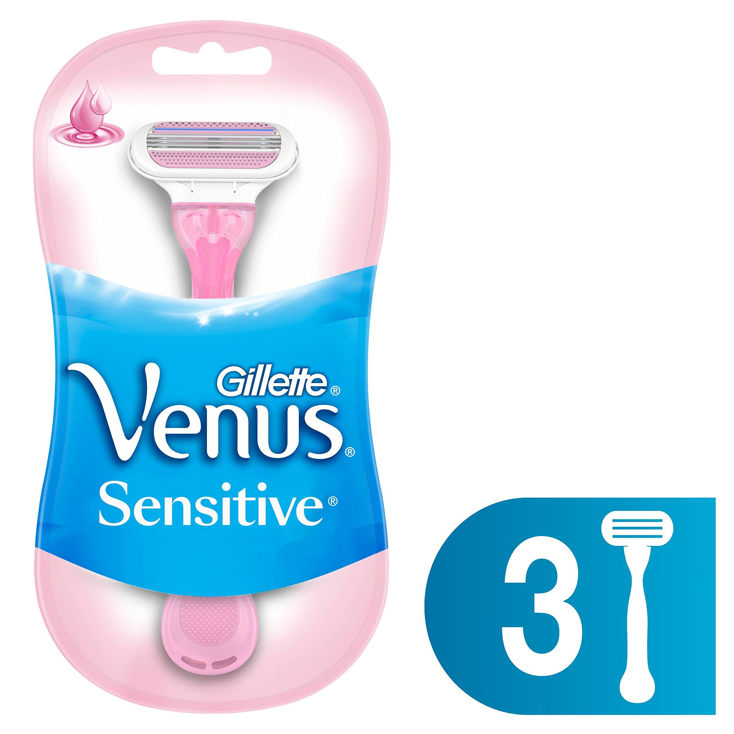 Gillette Venus Gillette Venus Women\'s Disposable Razor with Blades, Sensitive, 3 Count