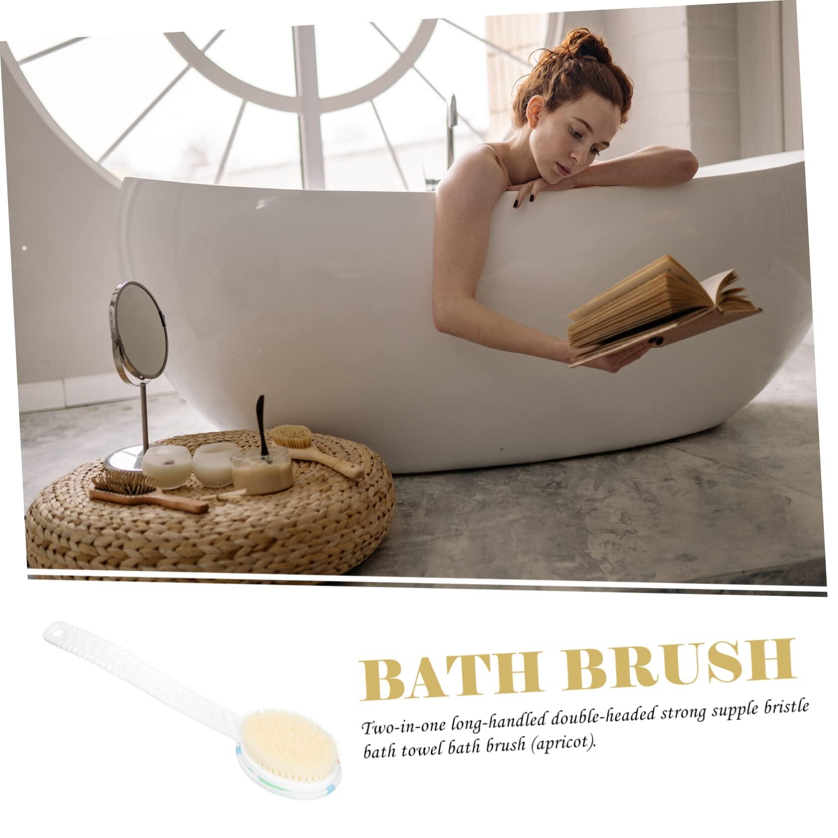 WOONEKY WOONEKY 1pc Bath Brush Bathing Massage Brush Natural Bristle Shower Brush Body Cleaning Brush Shower Cleaning Scrubber Body Brush Cleaner Body Scrubber Bath Scrubber Water Dipper Nylon Fur