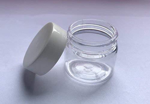 ericotry ericotry 12PCS 30g 30ml/1oz Refillable Plastic Round Clear Jars with Screw Cap Lid Empty Cosmetic Jars Lot Containers for Makeup Eye Shadow Nails Powder Handmade Lip Scrubs (White Lid)