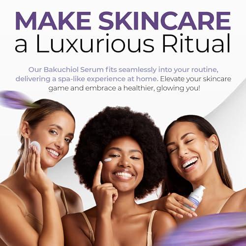 CARESILK Bakuchiol Face Serum - Natural Retinol Alternative Extract - Renewal Facial Moisturizer - Vitamin C Pure Vegan Treatment - Para Las Arrugas