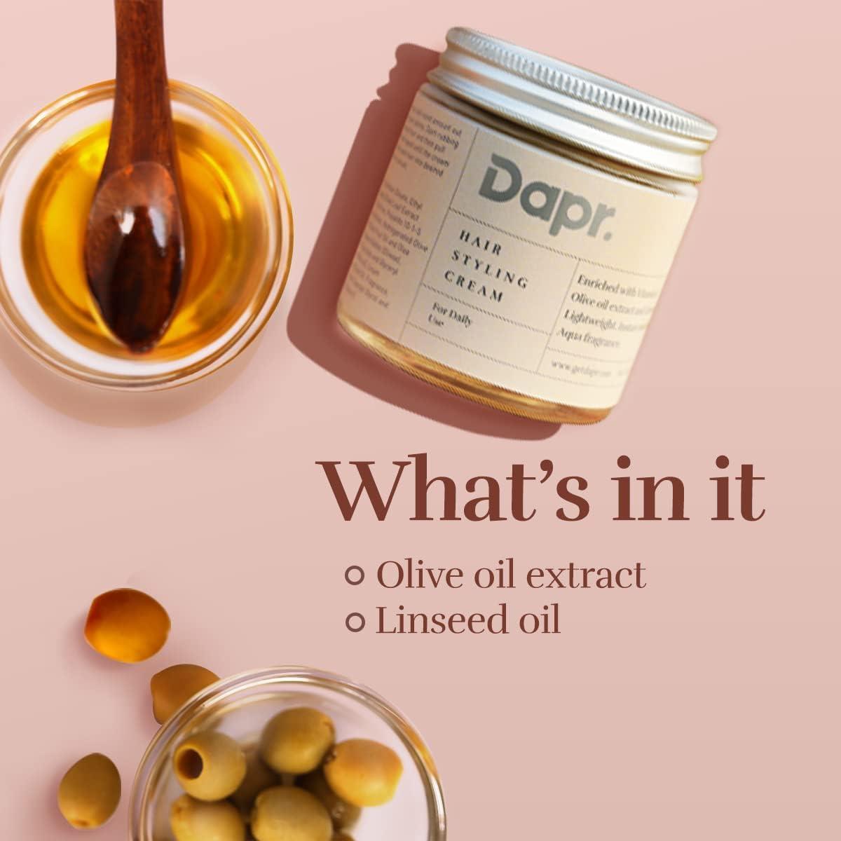 Generic Generic Dapr; Hair Styling Cream (100 grams) for Daily use | Enriched with Olive oil extract and Linseed oil |, Beige