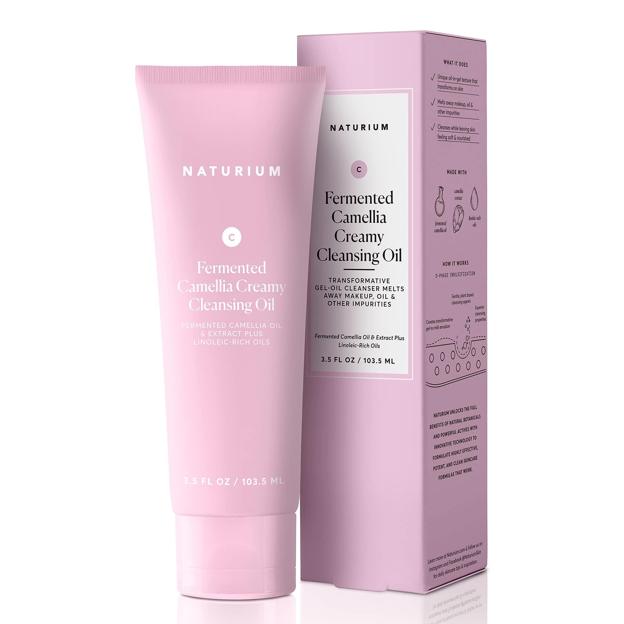 Naturium Naturium Fermenting Cleansing Duo, Camellia Creamy Cleansing Oil & Rice Enzyme Cleanser, Gentle & Skin Brightening Wash