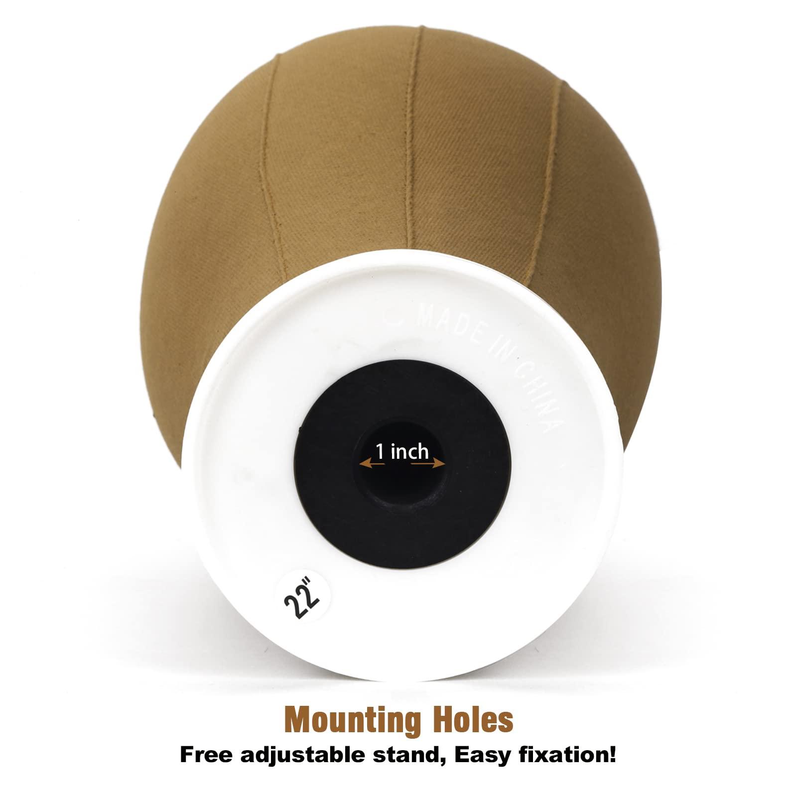 Bileaf 22 Inch Canvas Block Head Wig Mannequin Head Display Styling Poly Canvas Wig Head with Stand for Making Wigs