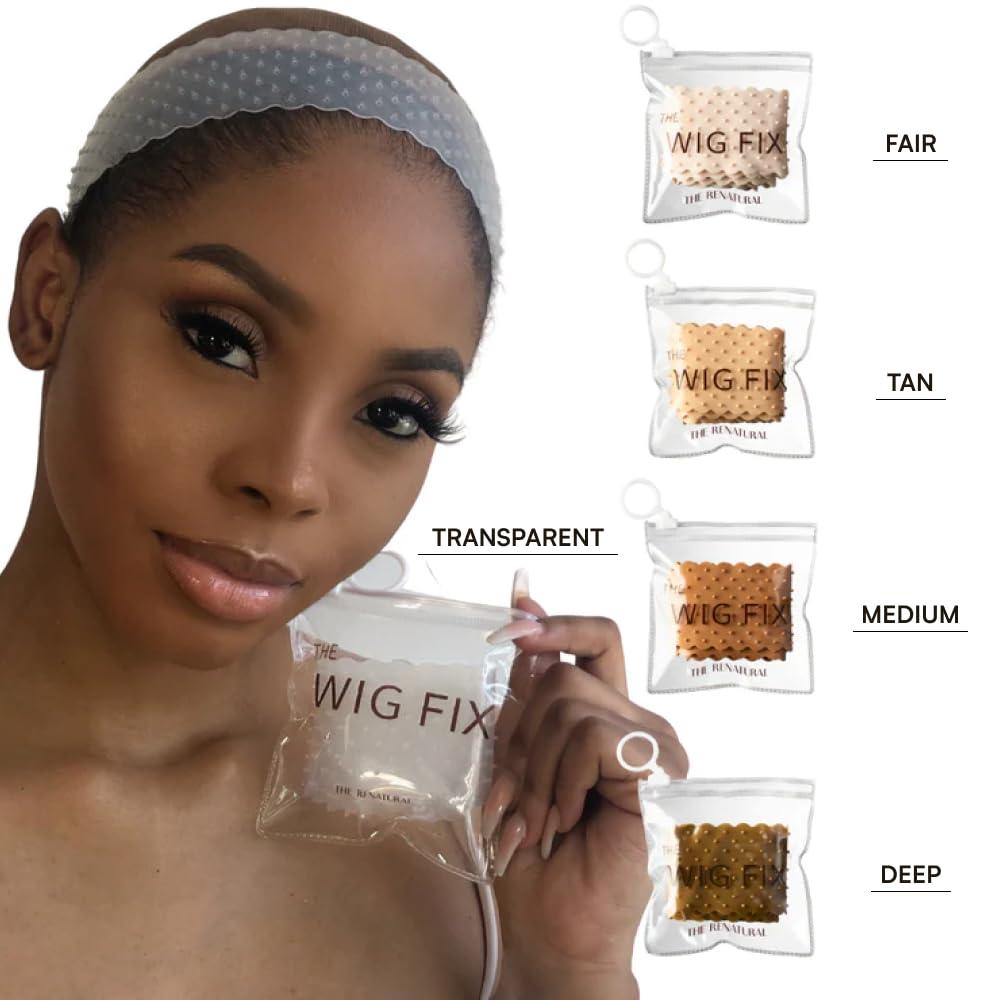 Wig Fix The Wig Fix by The Renatural - No-Slip Silicone Wig Grip Band Patented Hypoallergenic, Breathable, Lightweight Wig Silicone Headband for Secure Wig Wear in 5 Shades (Deep)