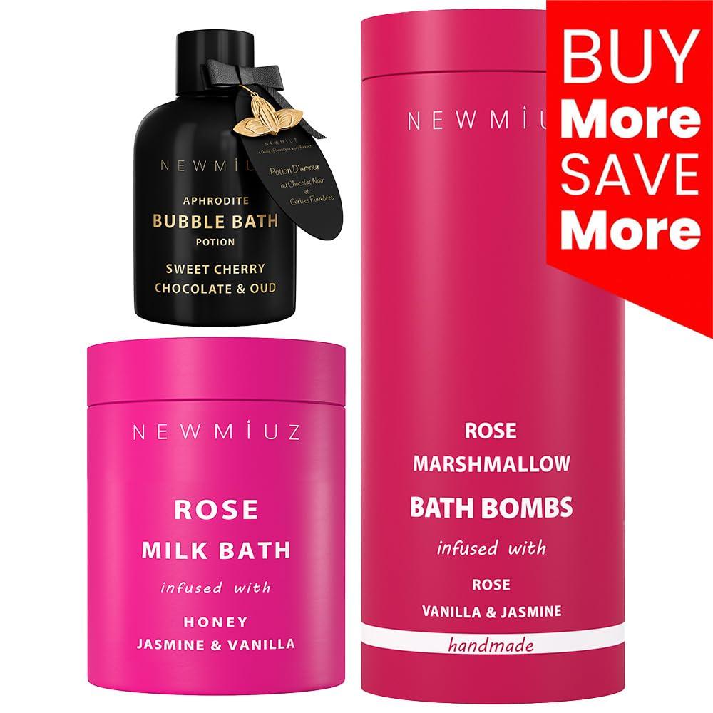 New Miuz Luxury Romantic Bath Set Gifts for Women and Men - Pack of 3