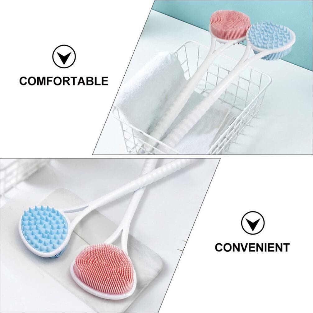 GLEAVI Bath Brush Bath Back Scrubber Shower Scrubber for Men Back Scrub Brush Silicone Loofah Body Scrub Brush Body Cleansers Back for Showering Plastic Massage Body Brush Miss