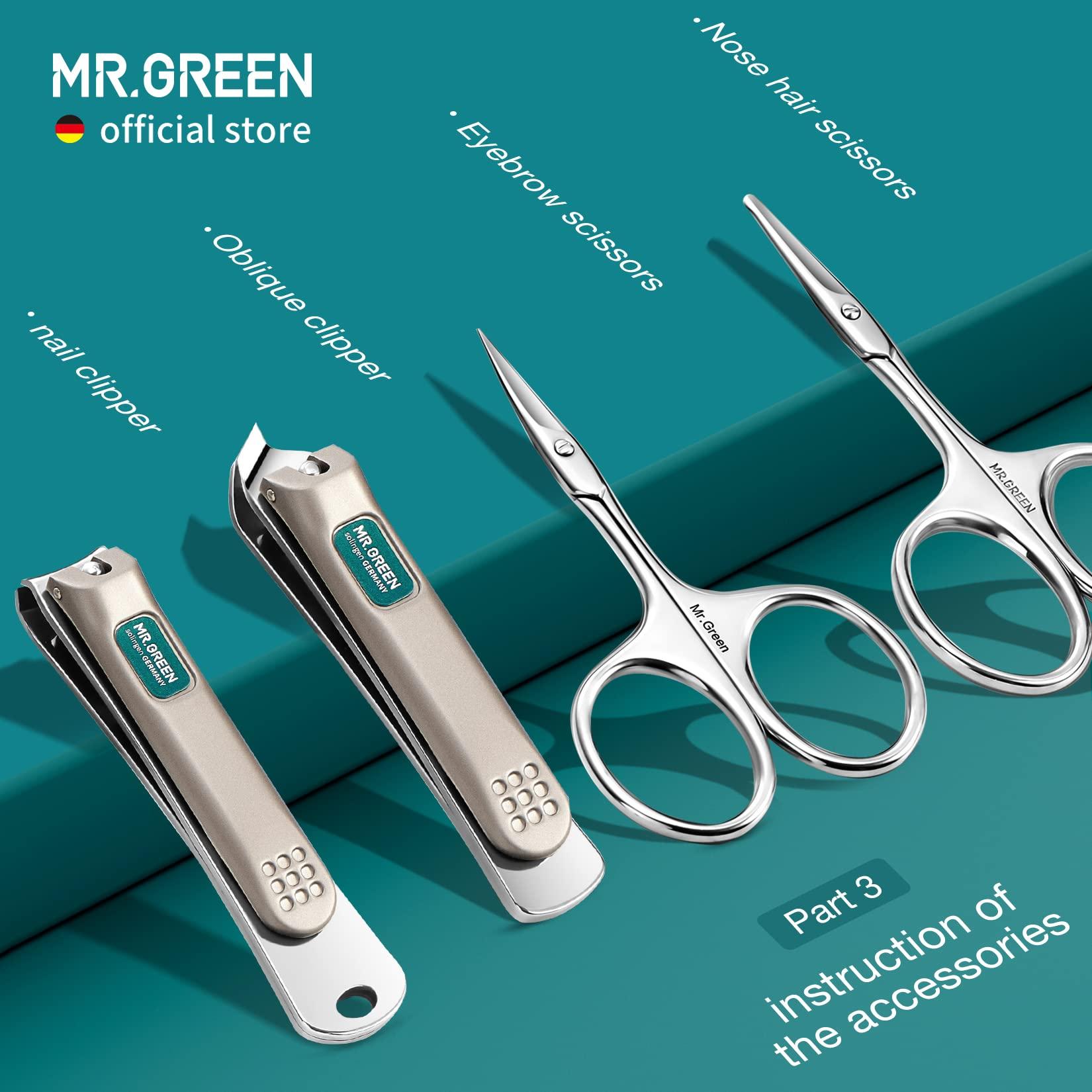 MR.GREEN MR.GREEN Manicure Set 12 in 1 Full Function Nail Clippers Personal Care Tool Kits Stainless Steel Pedicure Sets with Leather Case Idea Gift (12Pcs set)
