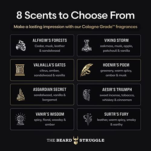 The Beard Struggle The Beard Struggle Tonic + Elixir Beard Oil Bundle - Gold Collection - Grooming Beard Oil - Softens, Moisturizers, and Strengthens Beard Growth - Pack of 2, Asgardian Secret
