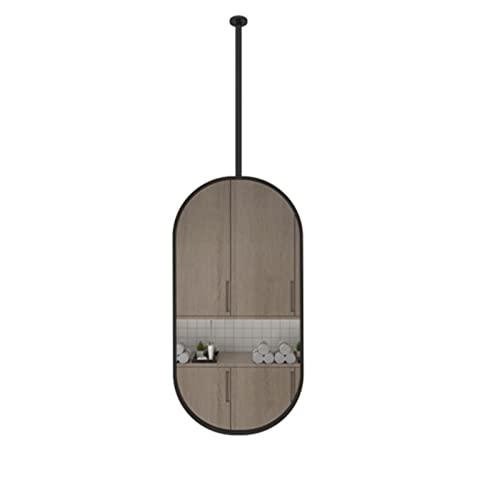 LHYZF LHYZF Oval Ceiling Mirror, with Metal Frame and Boom for Bathroom Washroom Makeup Shaving Cloakroom Bedroom - Customizable Metal Boom (Size : 50cmx70cm)