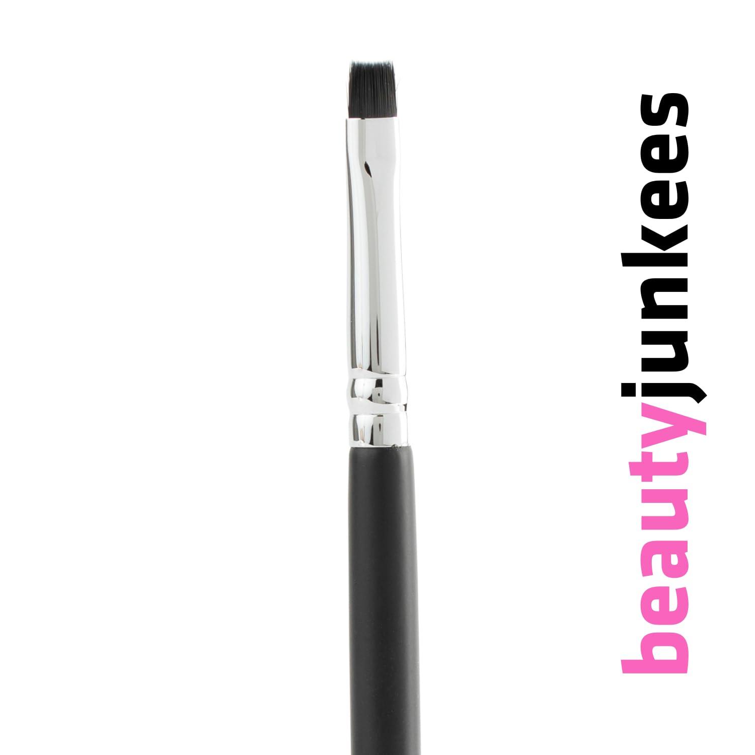 Beauty Junkees Flat Eyeliner Brush Definer Brush Pro Tight Eye Liner Brush Thin, Gel Eyeliner Brush, Small Fine Makeup Brush for Eyeliner, Tool Applicator for Gel Liquid Powder Cake Cream