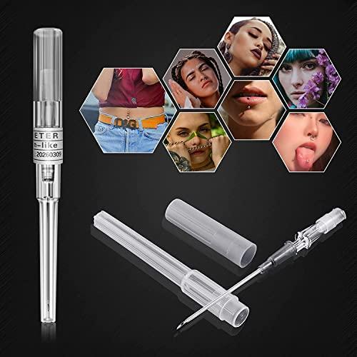 WZPB Catheter Needles - WZPB Catheter Needles 10Pcs 16G Piercing Needle IV Needle Catheter Needles Kit for Ear Nose Piercing