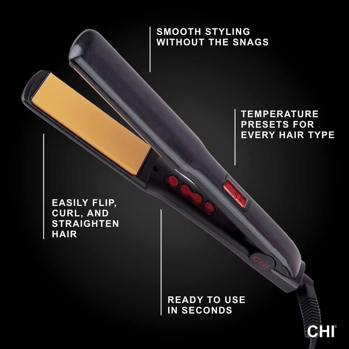 CHI CHI PRO G2 Digital Titanium Infused Ceramic 1\" Straightening Hairstyling Iron & Straight Guard Smoothing Styling Cream, 8.5 FL Oz