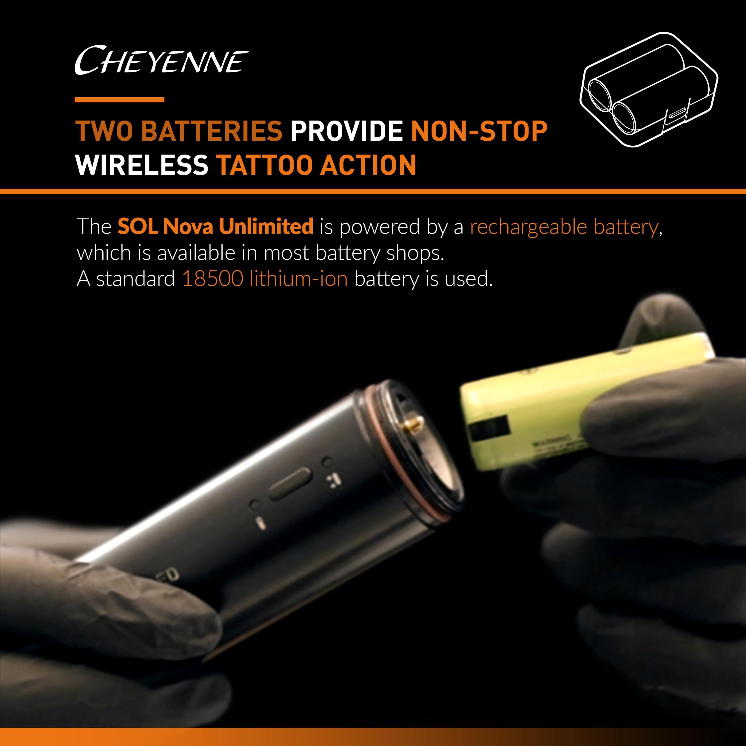 Cheyenne Cheyenne Sol Nova Unlimited Pen Tattoo Machine, Lightweight Adjustable Equipment for Tattooing, Professional Permanent Tattoo Supplies, 2.5mm Stroke Length, Black