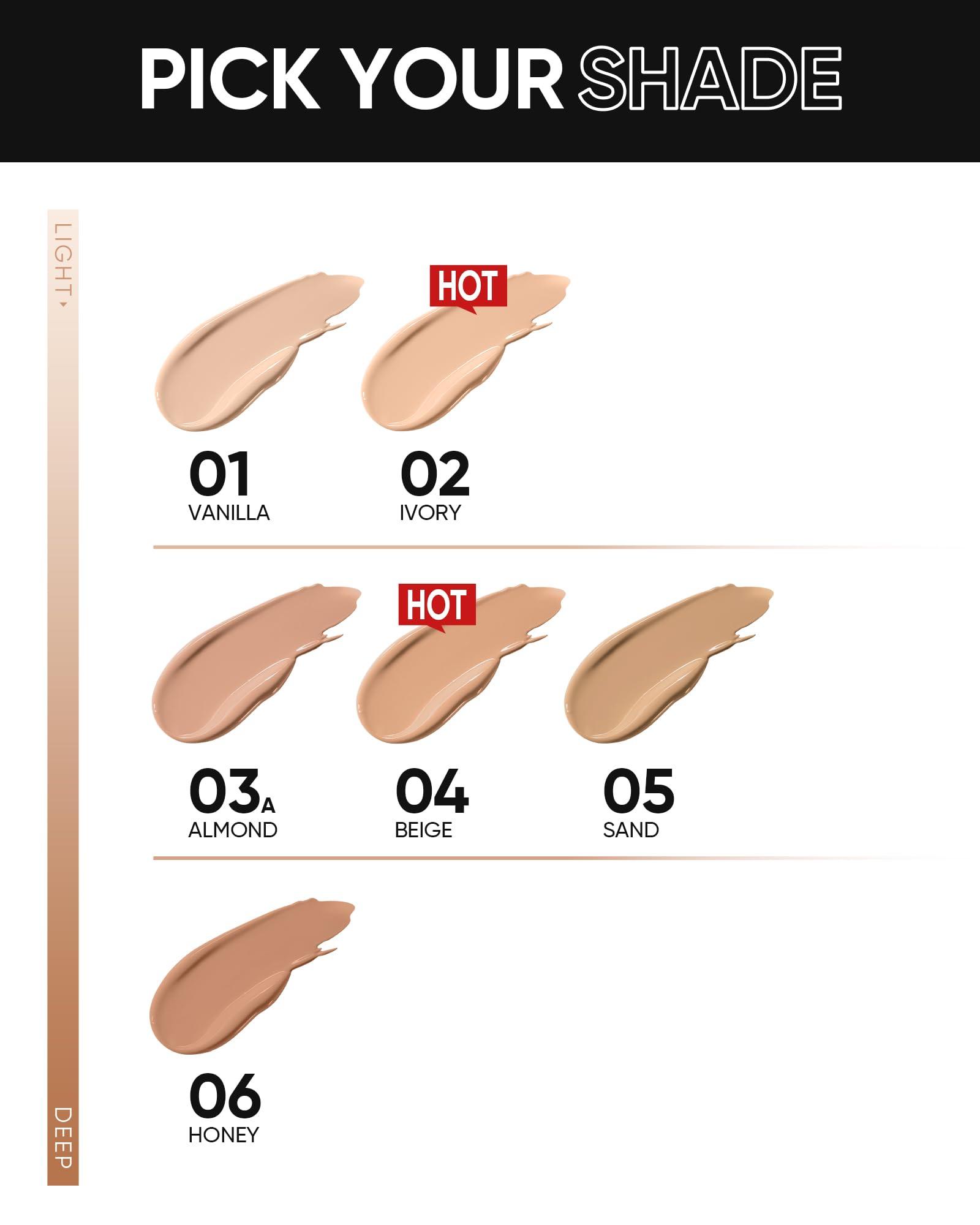 SKINTIFIC SKINTIFIC Cushion Foundation | Cover All Perfect Air Cushion | SPF 35 PA++++ | Oil-Control Waterproof Fondation Sweatproof Matte Finish Poreless Foundation Flawless BB Cream CC Cushion Makeup