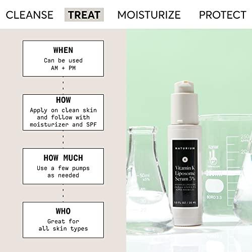 Naturium Naturium Vitamin K Liposome Face Serum 3% Plus Vitamin F & Alpha Bisabolol, Redness Reducer & Aging Skin Treatment, 1 oz
