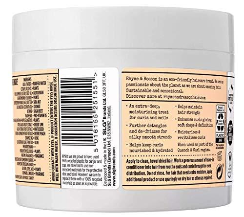 RR Hair Rhyme & Reason Quench and Curl Leave-In Conditioner. 10.8 Fl Oz. For Curly, Coily, and Textured Hair. Blended with Shea Butter, Desert Peach Ceramides. Vegan, Sulfate and Cruelty Free.