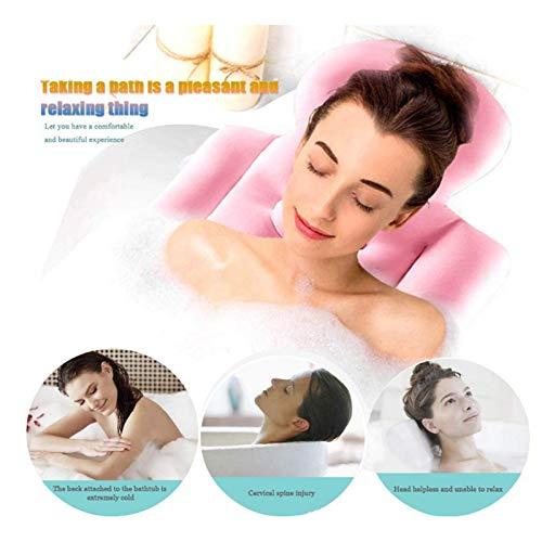 EEUK Tub Cushion Adult for Butt, Per Vasca Da Bagno E Spa Per Testa, Schiena, Spalle E Collo, Adatto Per Vasche Da Bagno, Vasche Idromassaggio E Spa (93 X 40 cm) Pink