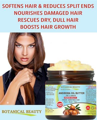 Botanical Beauty Botanical Beauty\' ANDIROBA OIL BUTTER RAW Pure Natural VIRGIN UNREFINED Cold-Pressed 8 Fl oz 240 ml for Face, Skin, Body, Hair, Lip, Nails. Rich in Vitamin E, Vitamin C