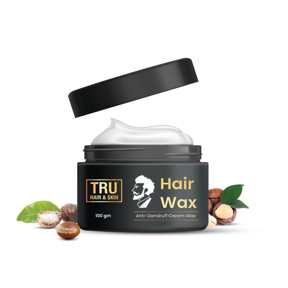 TR.U HA.IR Generic TR.U HA.IR Hair Wax Cream For Men | Easy to Spread and Strong Hold for 12hrs +Anti Dandruff (Hair Wax-100gm), white