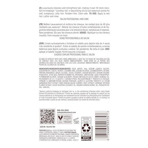 Bain de Terre Bain de Terre Sweet Almond Oil Long & Healthy Shampoo, Strength & Protection for Weak, Damaged Hair, with Argan & Monoi Oils, Paraben-Free, Color-Safe, Vegan, 33.8 Fl Oz