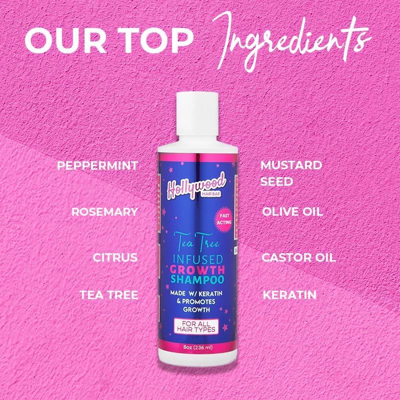 Hollywood Hair Bar Hollywood Hair Bar Growth Shampoo - Infused with Herbal Supplements, Everyday use, 8oz