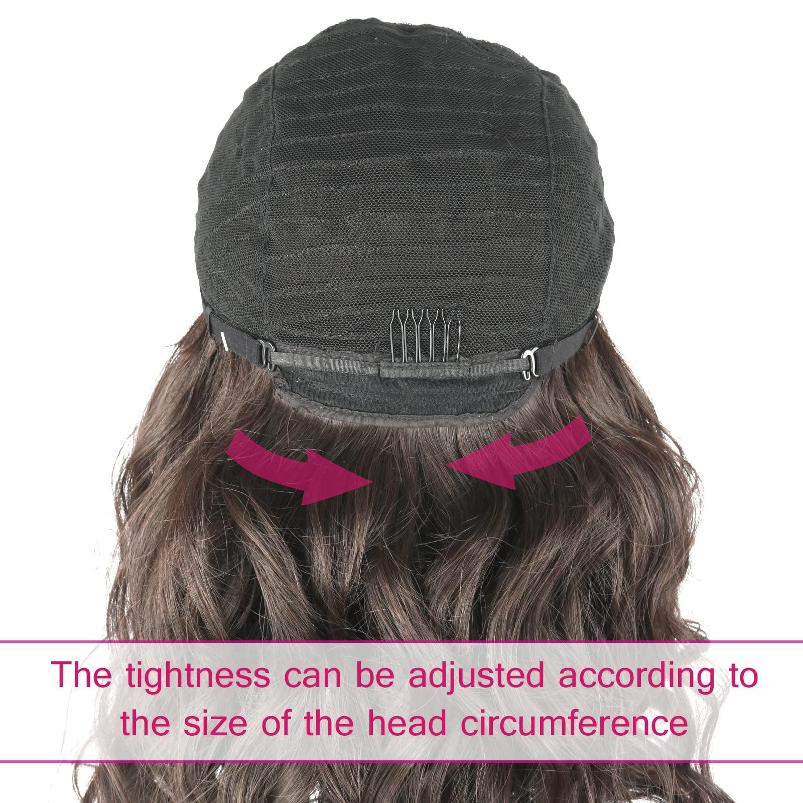 Oseti Oseti Long Brown Curly Wig with Bangs for Women Layered Synthetic Wig Brown Curly Shag Hair Wig with Bangs Cute Kinky Curly Hair Replacement Wigs for Daily Use Party Hallowmas Cosplay Wig