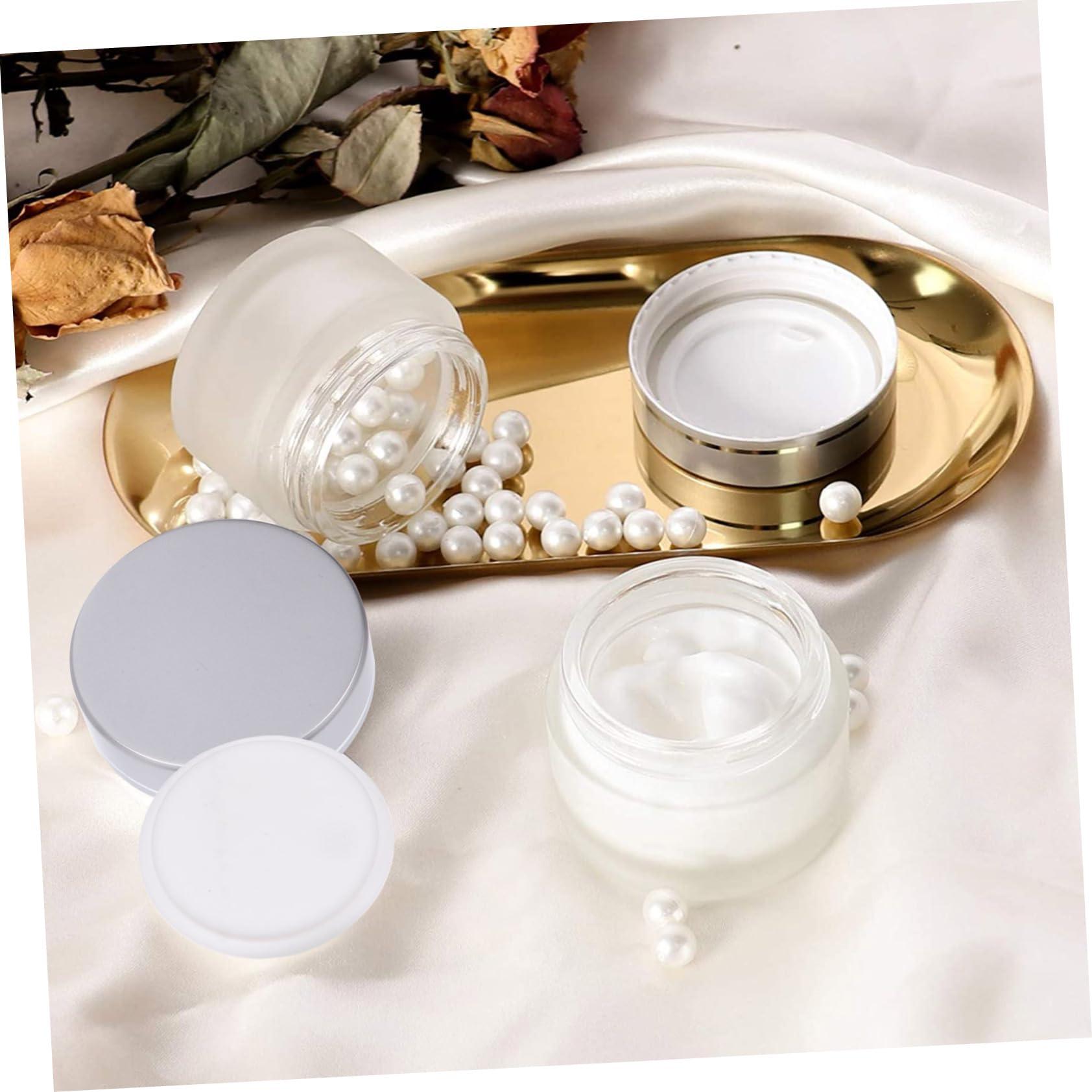 NAMOARLY NAMOARLY 12pcs Frosting Cream Jar Clear Makeup Jars Small Clear Container Makeup Spoon Jar Small Container Toiletry Containers Eyeshadow Jar Leakproof Travel Containers Cream Bottle Glass