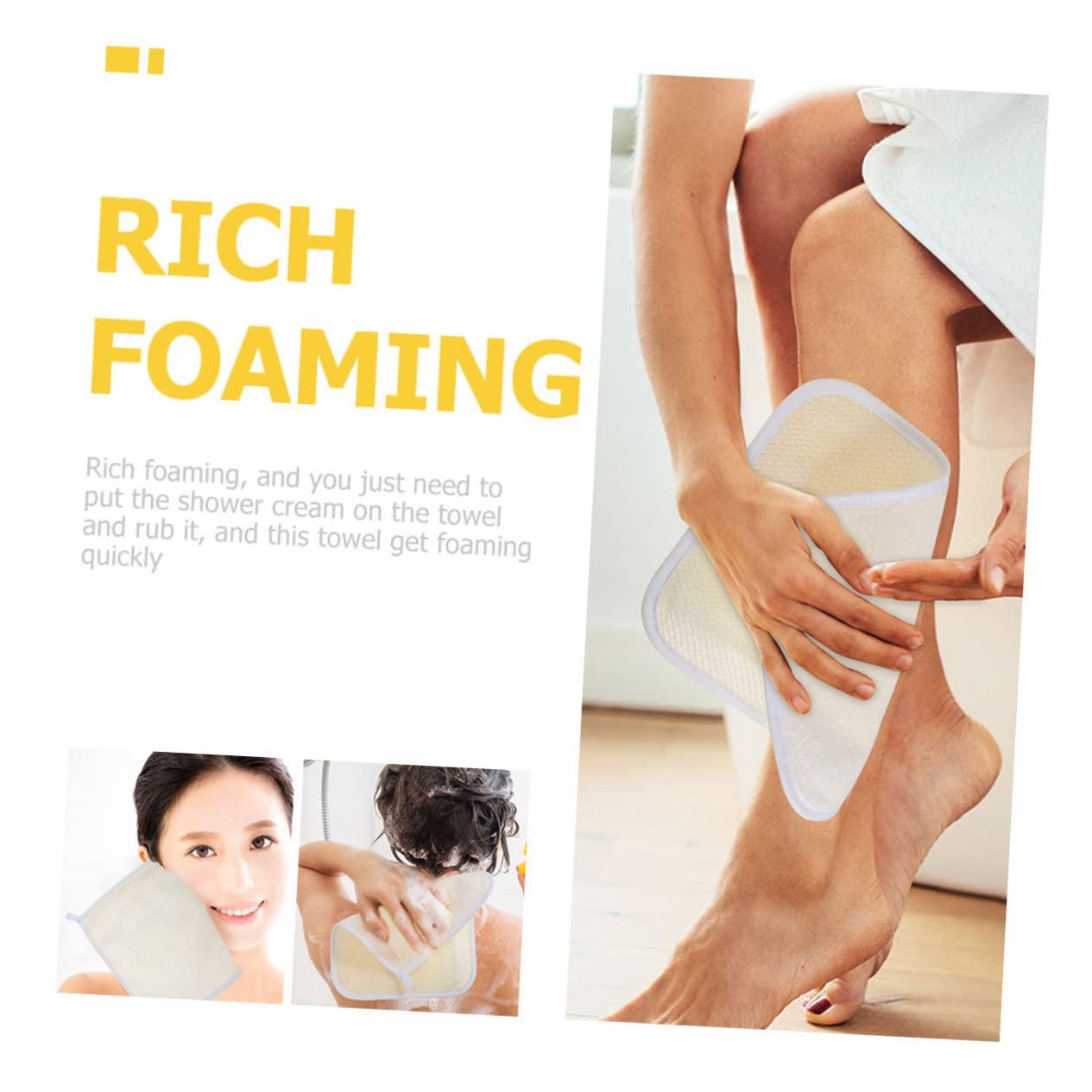 minkissy minkissy 2sets Japanese Towels Bath Exfoliating Massage Back Towel Exfoliating Washcloth Long Body Scrubbing Towels Bathing Towel Bath Scrubbers Soft Sturdy 5pcs*2