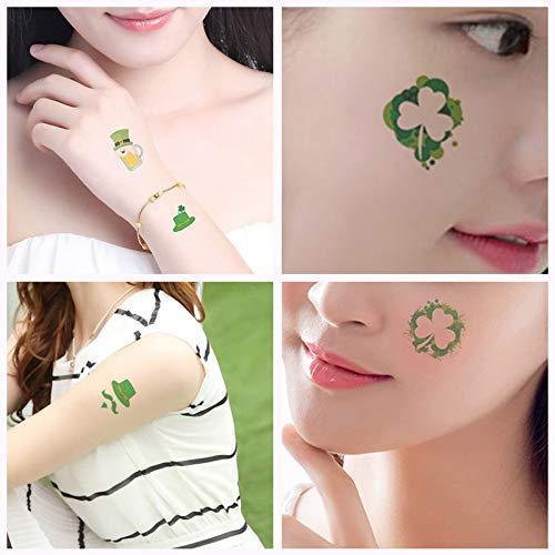 Encci St. Patrick's Day Tattoos – 10 Sheets Encci Temporary Shamrock Tattoos 10 Set For St.Paddy's day Irish Tattoo Sticker Clover Tattoos Parade Party Favors Decorations (style 3)
