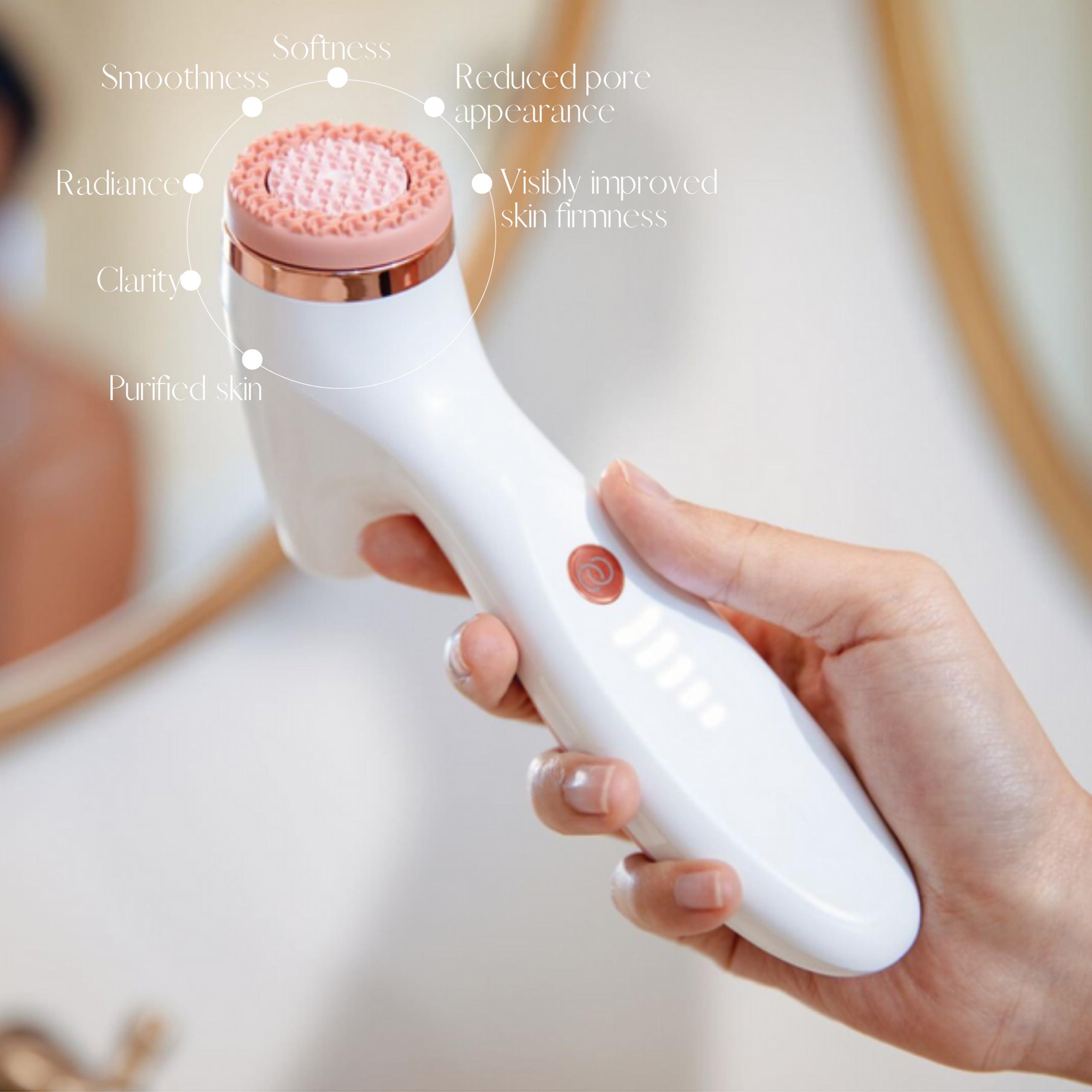Nu Skin Nu Skin ageLOC LumiSpa iO System | Smart Skincare System, Facial Cleansing Device | Morning and Night Facial Cleansing Device | Daily Skin Care, Glowing Skin | Two-Minute Routine (Rose Gold)