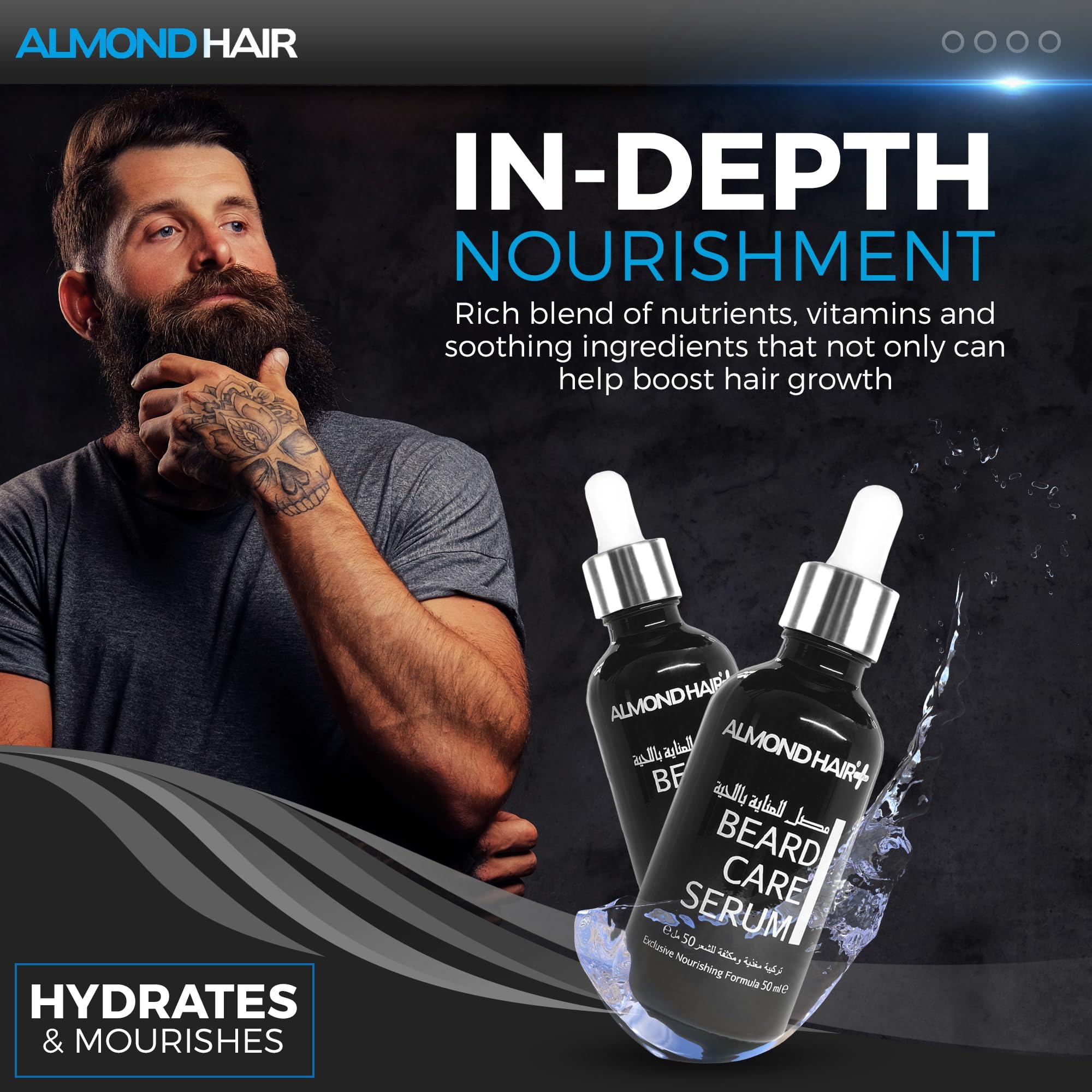 almond hair Almond Beard Serum for Men  50ml Professional Beard Growth Oil  Natural Hair and Beard Care with Biotin for Nourishment and Thicker, Fuller Growth (1 Pack)