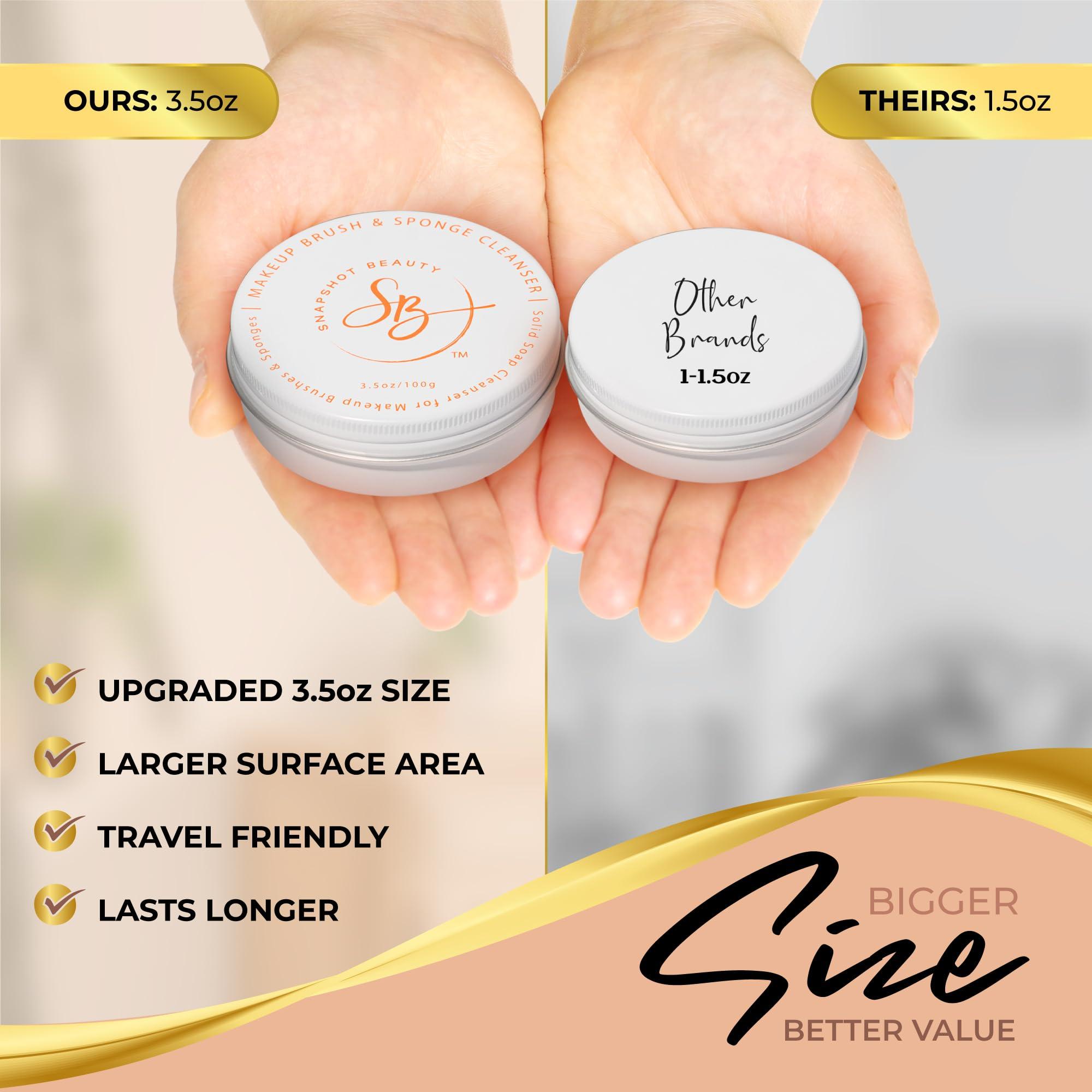 Snapshot Beauty SNAPSHOT BEAUTY Professional Makeup Brush Cleaner Set - LARGE 3.5 ounce size - Vegan & Cruelty Free Make Up Brush Cleanser Includes Pink Silicone Makeup Brush Cleaner Mat - for Brushes & Sponges