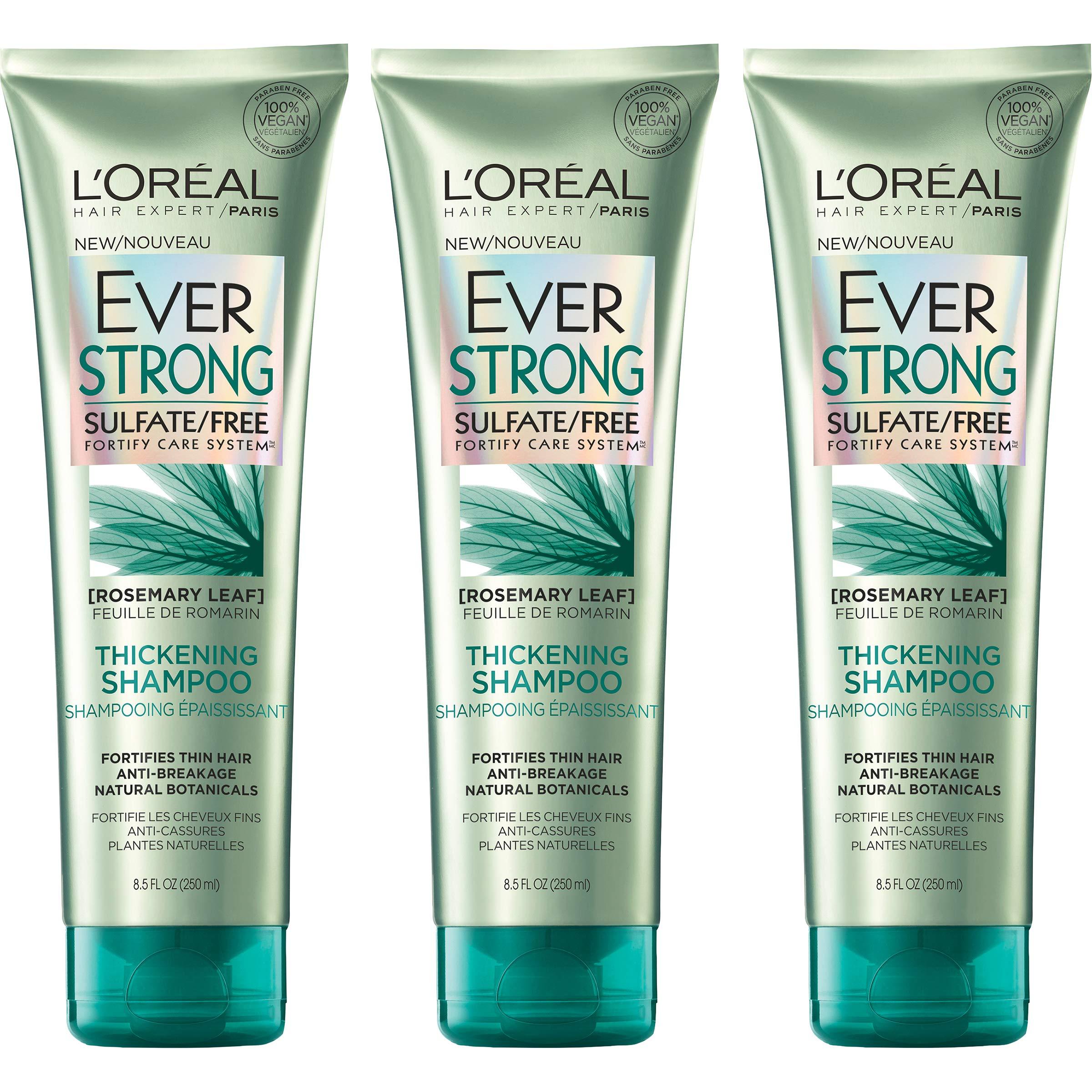 L'Oreal Paris L'Oreal Paris Hair Care Everstrong Sulfate Free Thickening Shampoo, 3 Count