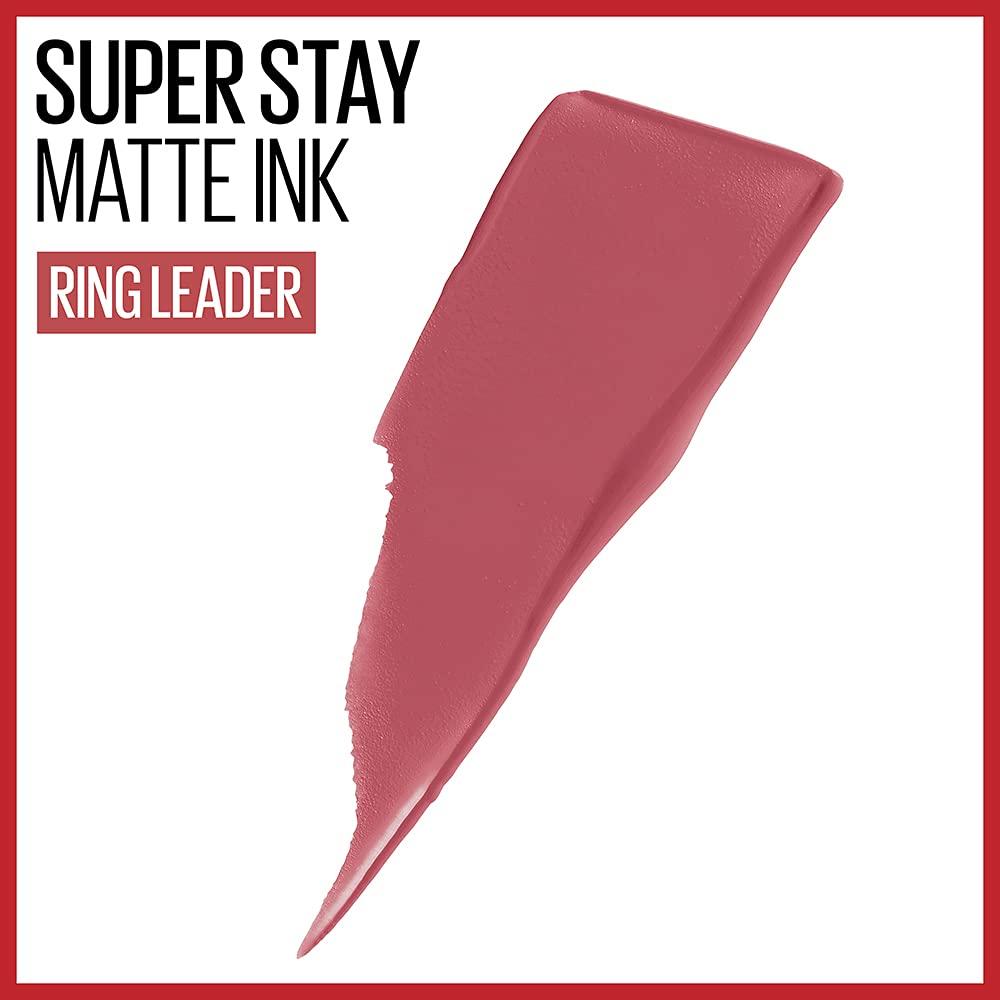 MAYBELLINE MAYBELLINE Super Stay Matte Ink Liquid Lipstick Makeup Long Lasting High Impact Color Up to 16H Wear Self-Starter Light Red and Ringleader Mauve Pink