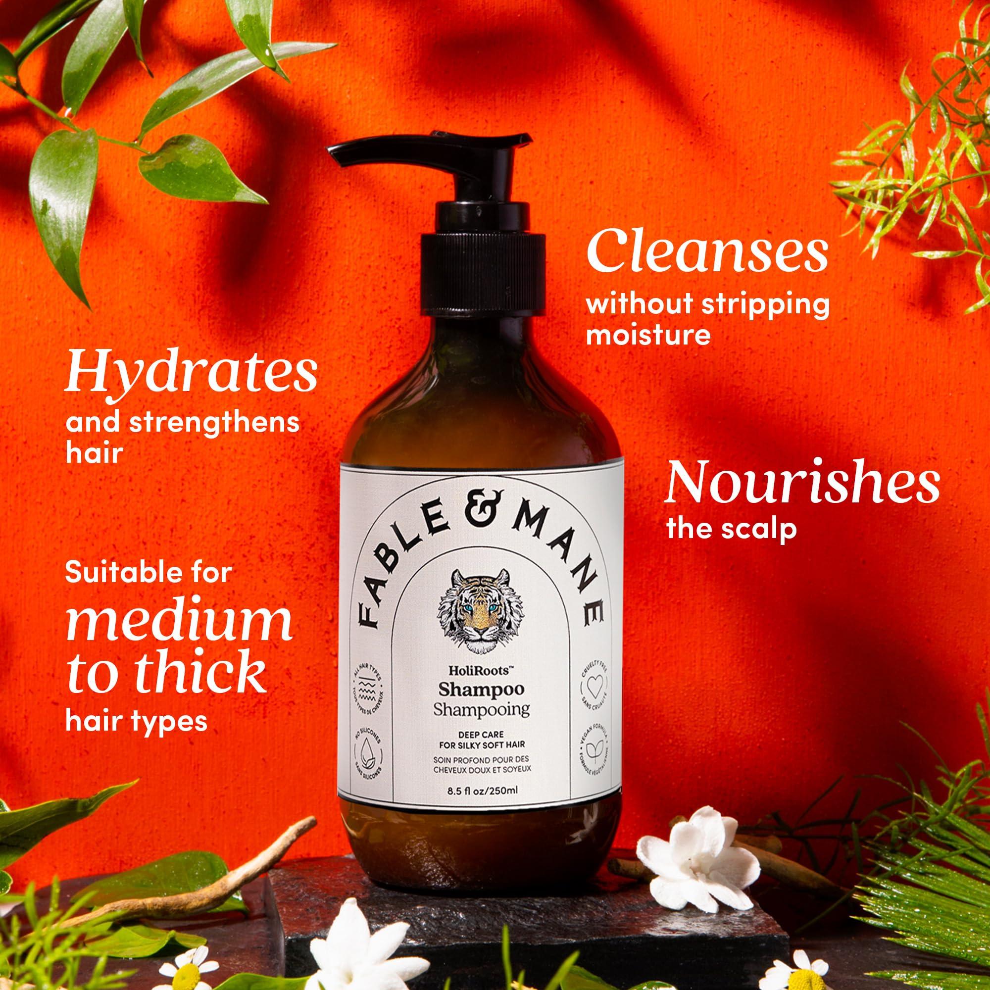 Fable & Mane Fable & Mane Hydrating Shampoo, Moisturises and Cleanses Dry, Damaged Hair with Aloe Vera and Coconut Oil. For Medium to Thick Hair Types
