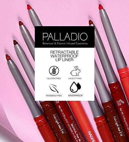 Palladio Palladio, Retractable Waterproof Lip Liner High Pigmented and Creamy Color Slim Twist Up Smudge Proof Formula with Long Lasting All Day Wear No Sharpener Required, Raspberry, 1 Count