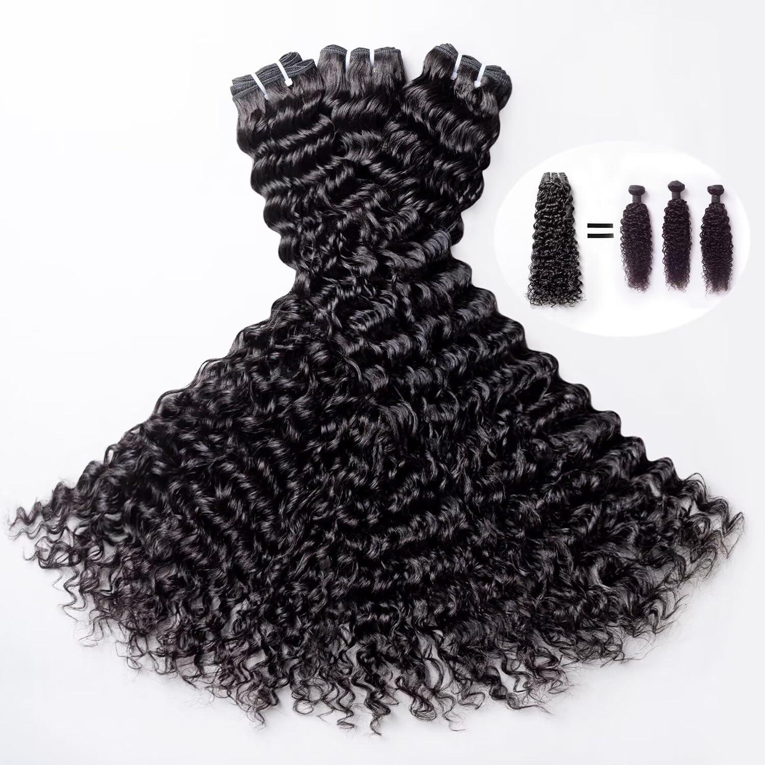 ISSEY KASUMI ISSEY KASUMI Raw Indian Human Hair Bundles,Triple Lifespan Than Regular Virgin Hair,In-Store Quality,Online Price! 100% Raw Indian Hair Bundles Deep Wave Raw Hair 3 Bundles 24 24 24 Inches