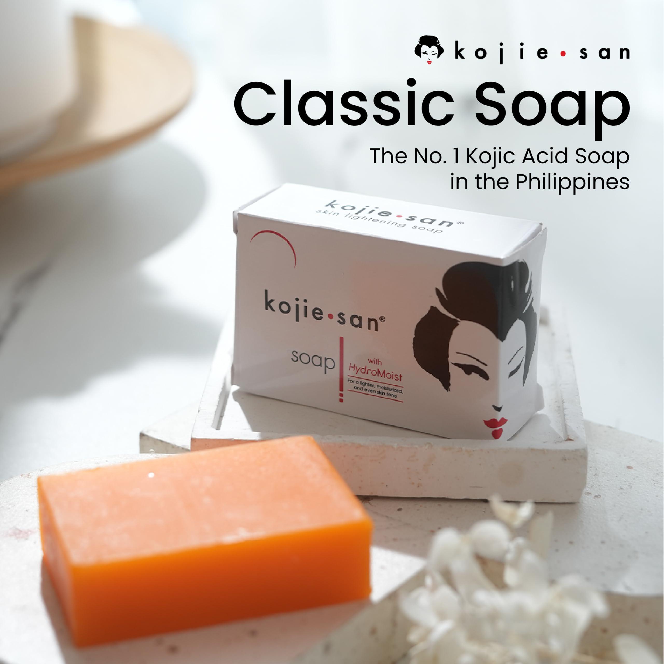 Kojie San Kojie San Skin Brightening Soap - Original Kojic Acid, Dark Spot Remover Bar Soap with Coconut & Tea Tree Oil 100g x 3 Bars
