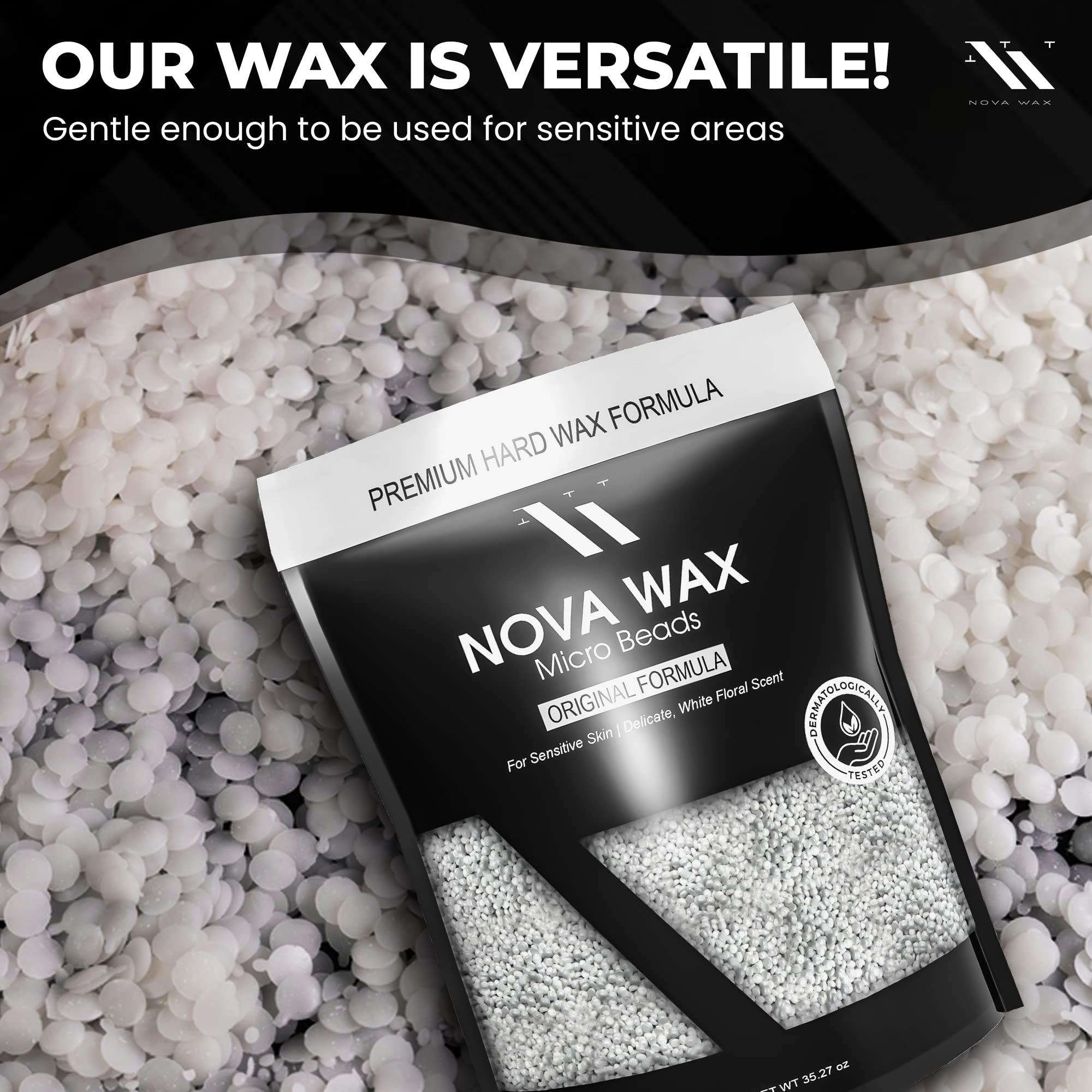 Nova Wax NOVA Wax 1000g (2.2lb) Hard Waxing Beads for Painless Hair Removal, Perfect for Brazilian, Bikini, Face, Legs, Underarm, Back, and Chest - Ideal for Sensitive Skin – Original Floral Scented Formula