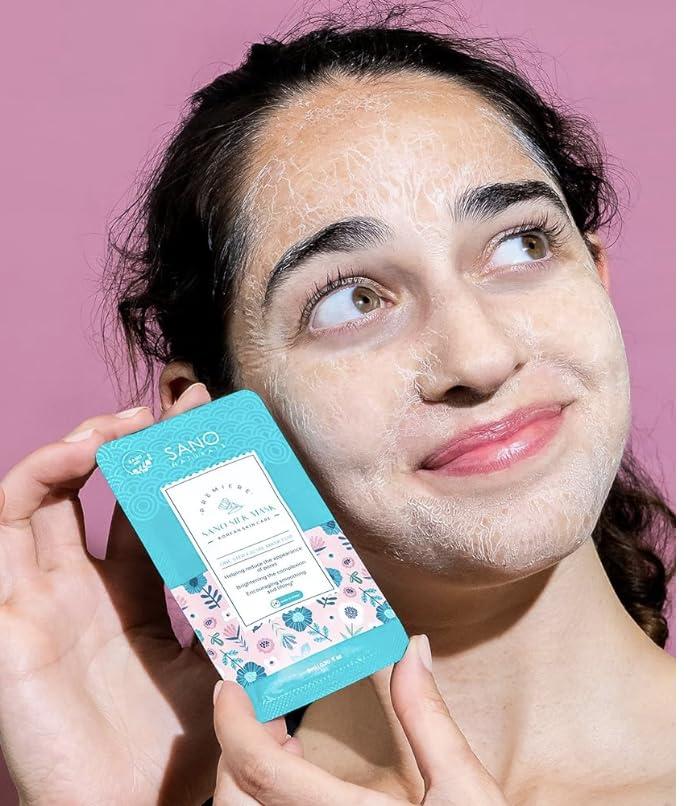 Sano Skin Vegan Zombie Mask Sano Silk Mask by Sano Naturals - Dermatologist Tested Viral One Step Korean Face Mask Skin Care for Glass Skin, Helps Reduce Large Pores, Anti Aging and Tightening - Pack of 8