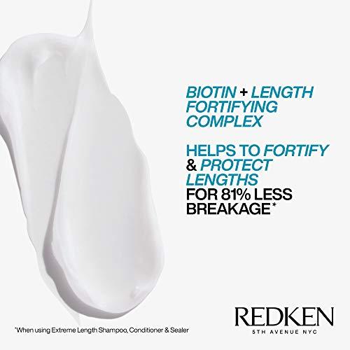 REDKEN REDKEN Extreme Length Shampoo, Conditioner and Leave-In Conditioner Set For Damaged and All Hair Types - Prevents Breakage and Strengthens Hair, Infused With Biotin For Hair Growth