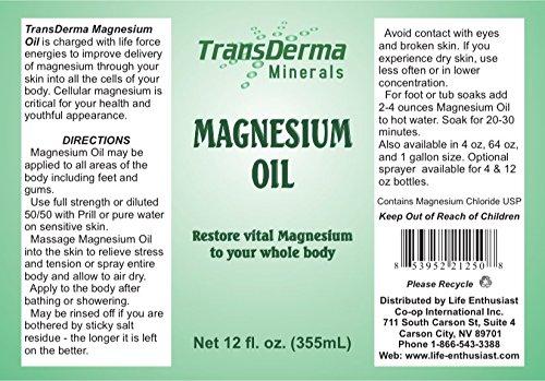 Transderma Minerals Transdermal Magnesium Oil - Pure Liquid Magnesium Chloride Hexahydrate, Made with Ancient Minerals Magnesium, Fast Absorbing Through The Skin
