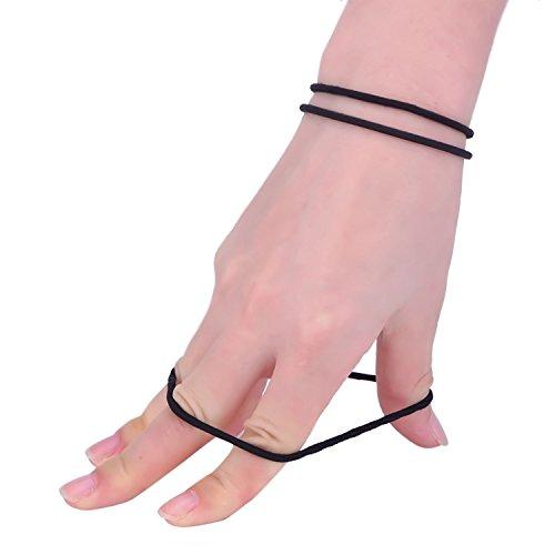 TecUnite TecUnite 200 Pieces No-metal Hair Elastics Bulk Rubber Bands Hair Ties Ponytail Holders Bands for Women(Black)