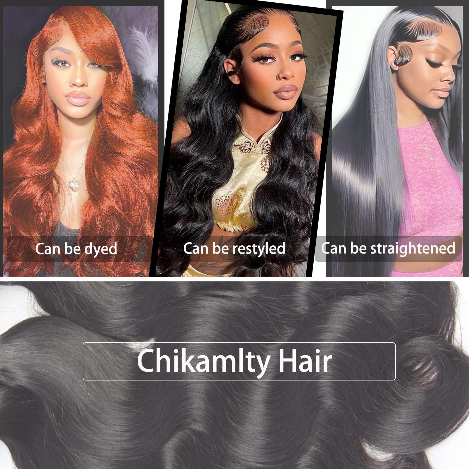 Chikamlty Long Bundle 32 Inch Human Hair Bundles Body Wave 1 Bundle Brazilian Virgin Hair Bundles Body Wave One Bundle Natural Color Hair Extension Single Bundle
